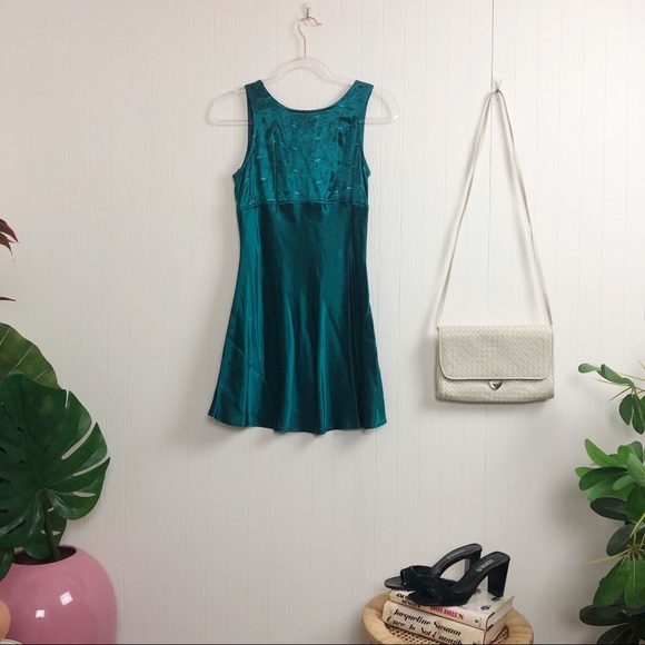 Vintage Dresses & Skirts - Vintage : Green Mini Dress >> Size XS-S Vintage Dresses & Skirts - Vintage : Green Mini Dress >> Size XS-S